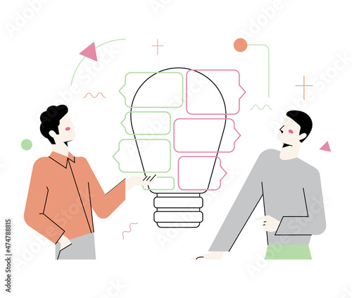 Business synergy concept. Collaboration and teamwork. Office characters