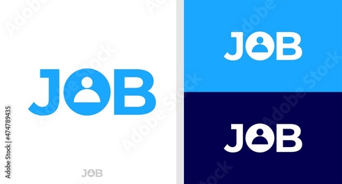 JOB LOGO WORDMARK PEOPLE NEGATIVE SPACE EDITABLE