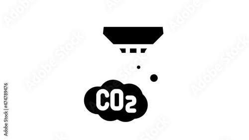 co2 sensor animated glyph icon co2 sensor sign. isolated on white background photo