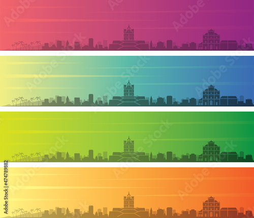 Goa Multiple Color Gradient Skyline Banner