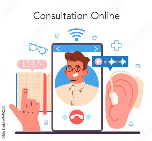 Disabled people education online service or platform. Specialist teaching