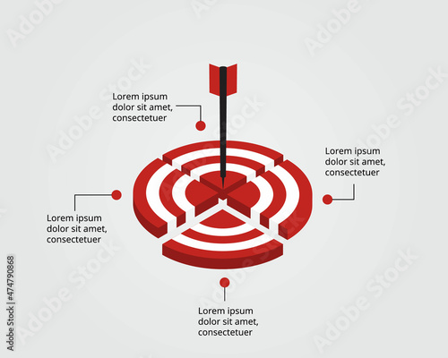 Goal template for infographic for presentation for 4 element