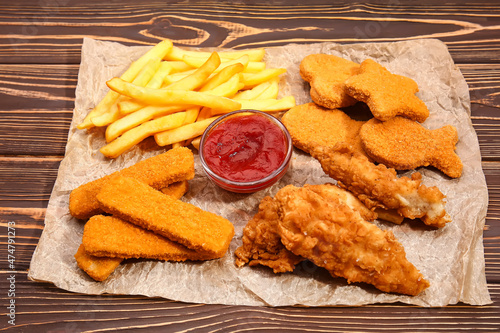 Assorted fried fast food pl...