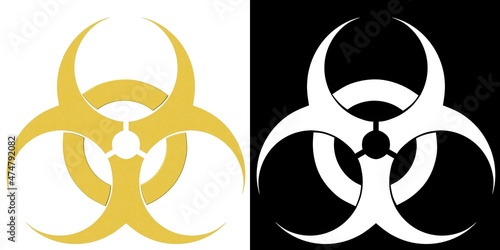 3D rendering illustration of a biohazard symbol photo