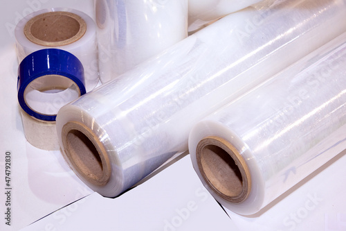 Obraz na płótnie Shrink wrap rolls packaging industry