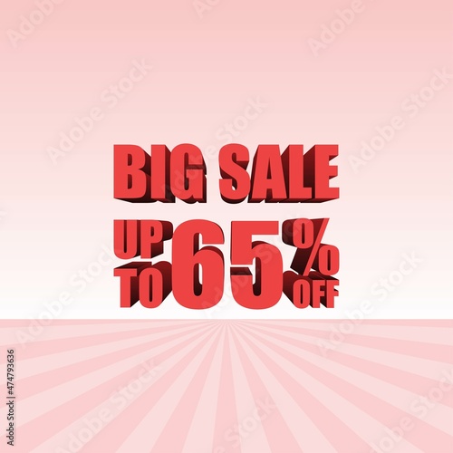 Wallpaper Mural Big sale 65 Percent off, 3d sign, special offer 65% discount tag, sale up to 65 percent off, big offer, sale, special offer label, sticker, tag, banner, advertising, vector template Torontodigital.ca