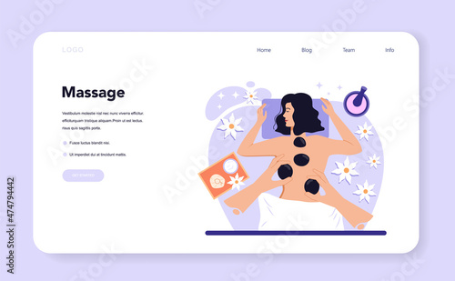 Masseur web banner or landing page. Spa procedure in beauty