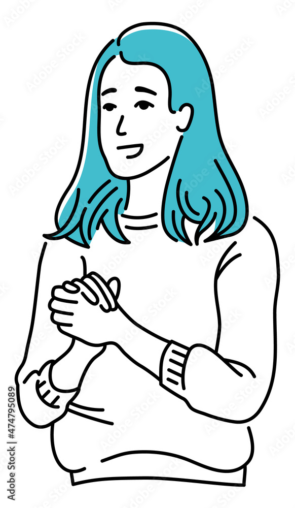 安堵する女性 安堵する女性