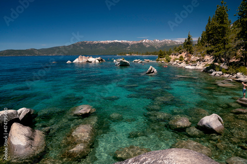 Scenic view of beautiful Lake Tahoe in Spring, landscape of the United States of America, California