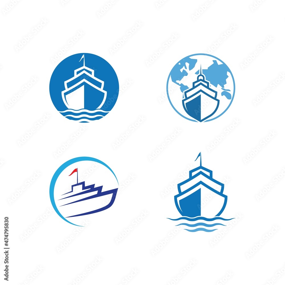 Cruise ship illustration design