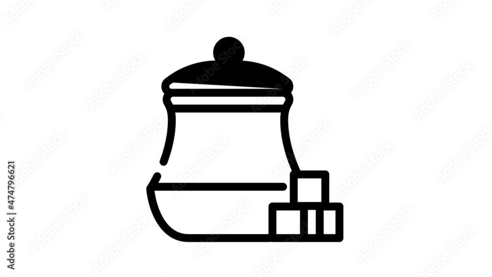 cancel sugar animated line icon cancel sugar sign. isolated on white background cancel sugar animated line icon cancel sugar sign. isolated on white background