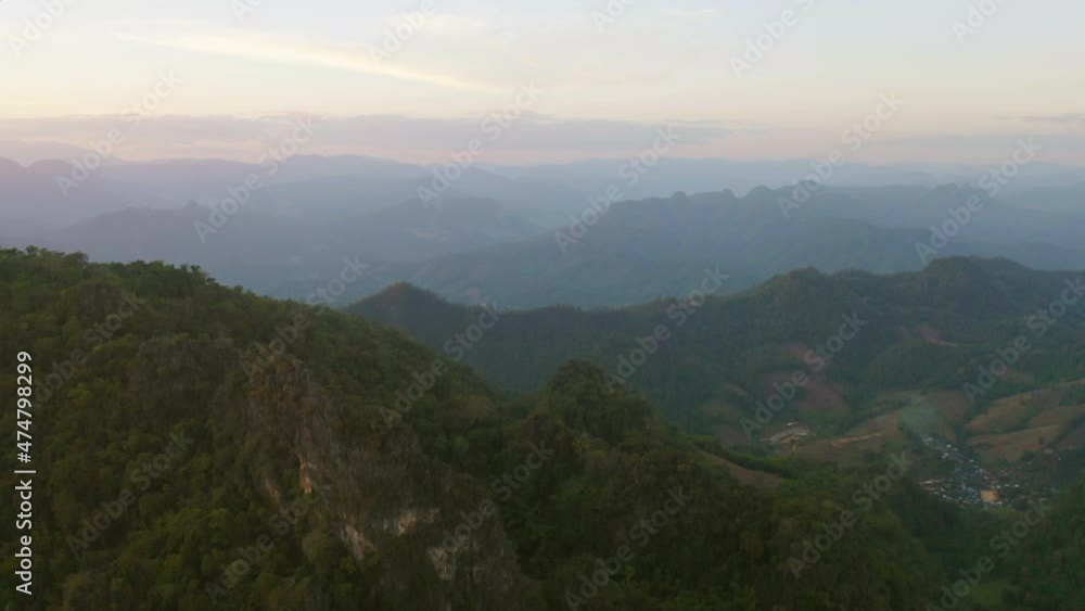 Aerial top view of forest trees and green mountain hills. Nature landscape background, Thailand. Aerial top view of forest trees and green mountain hills. Nature landscape background, Thailand.
