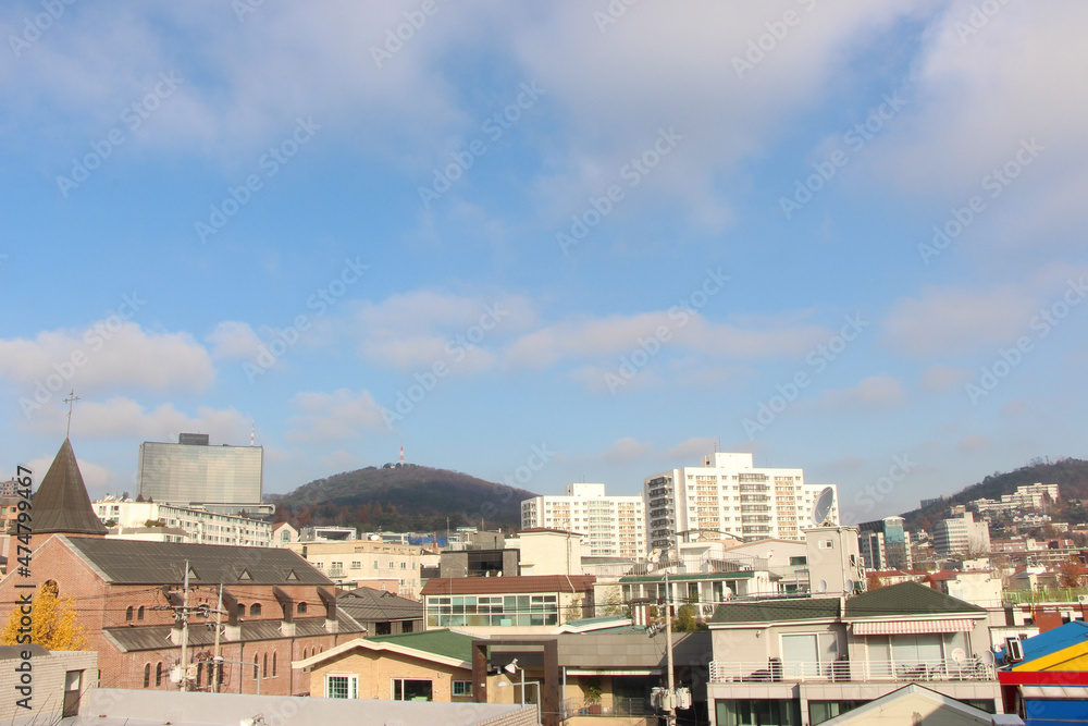 Cityscape of Seoul viewed on a clear day