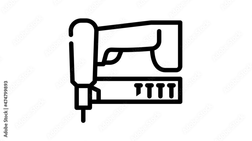 neiler tool animated line icon neiler tool sign. isolated on white background neiler tool animated line icon neiler tool sign. isolated on white background