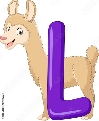 Alphabet letter L for Llama