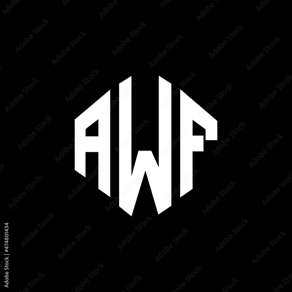 AWF letter logo design with polygon shape. AWF polygon and cube shape logo design. AWF hexagon vector logo template white and black colors. AWF monogram, business and real estate logo. AWF letter logo design with polygon shape. AWF polygon and cube shape logo design. AWF hexagon vector logo template white and black colors. AWF monogram, business and real estate logo.