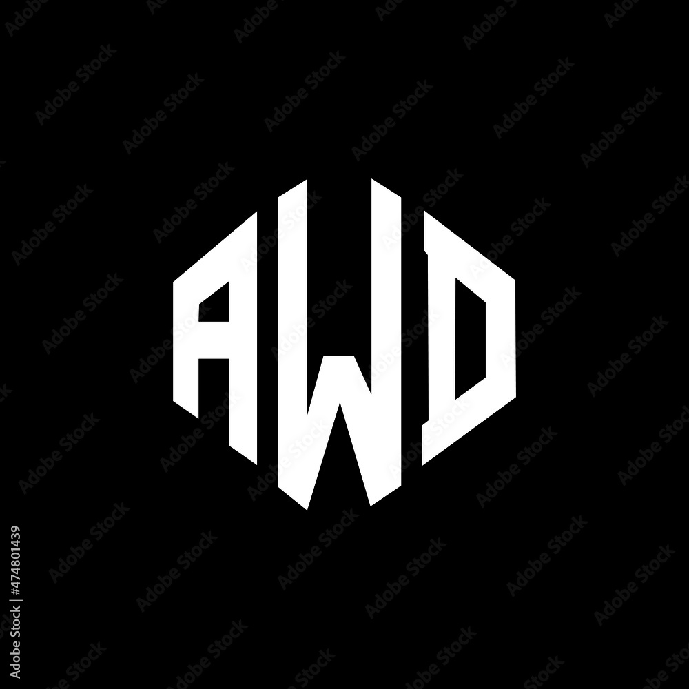 AWD letter logo design with polygon shape. AWD polygon and cube shape logo design. AWD hexagon vector logo template white and black colors. AWD monogram, business and real estate logo. AWD letter logo design with polygon shape. AWD polygon and cube shape logo design. AWD hexagon vector logo template white and black colors. AWD monogram, business and real estate logo.