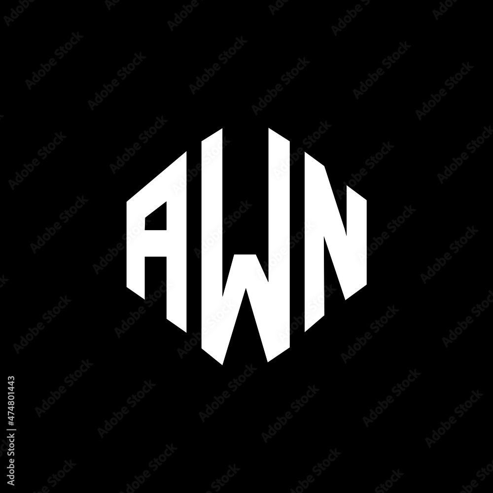 AWN letter logo design with polygon shape. AWN polygon and cube shape logo design. AWN hexagon vector logo template white and black colors. AWN monogram, business and real estate logo. AWN letter logo design with polygon shape. AWN polygon and cube shape logo design. AWN hexagon vector logo template white and black colors. AWN monogram, business and real estate logo.