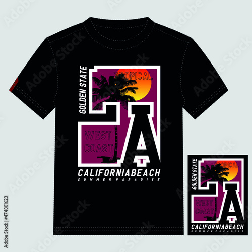 tropical summer california beach text vector images nature,poster, t shirt design illustration