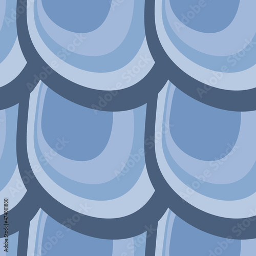 Illustration A seamless pattern on a square background - the scales of a fish, mermaid or dragon. Design element for interior items. Wallpapers, textiles, packaging, background for a website, mobile