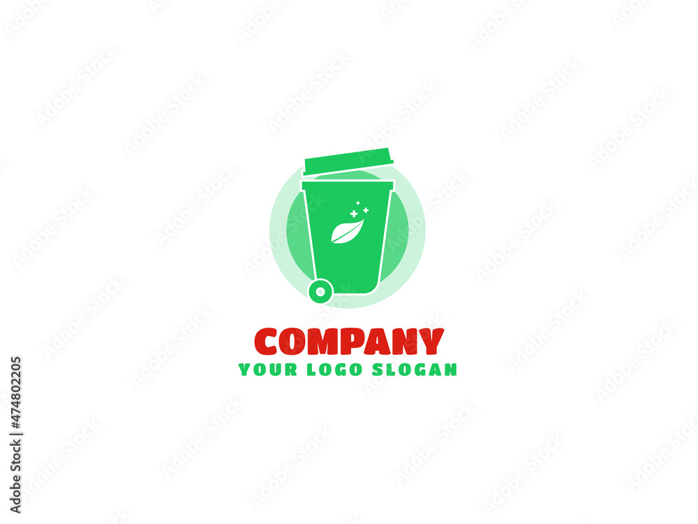 trash can logo suitable for environmental sustainability or related companies trash can logo suitable for environmental sustainability or related companies