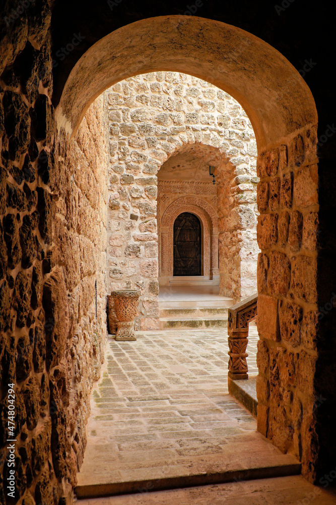 Architectural detail of Deyrulumur Monastery, Midyat, Eastern Anatolia, Turkey