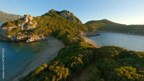 Drone Over Coastal Landscape Of Corfu photo