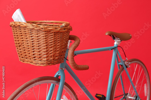 Modern bicycle with wicker ...