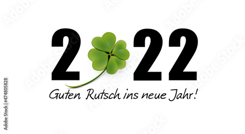 2022 Kalligrafie - Zahl mit Kleeblatt
