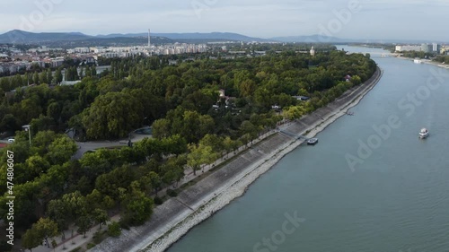 Wallpaper Mural Danube River in Beautiful European City of Budapest, Hungary - Aerial Torontodigital.ca