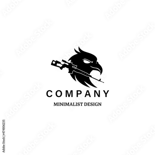 hunting eagles vintage logo vector illustration minimalist icon design