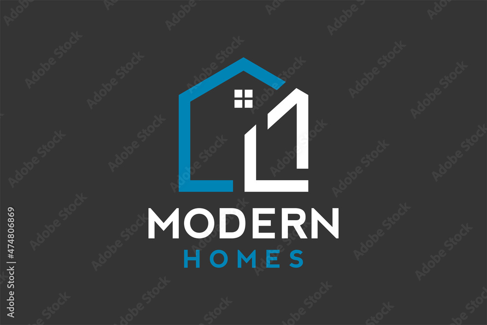 Logo design of L in vector for construction, home, real estate, building, property. Minimal awesome trendy professional logo design template.