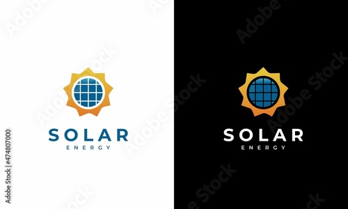 solar energy logo design modern concept. sun power logo design icon template