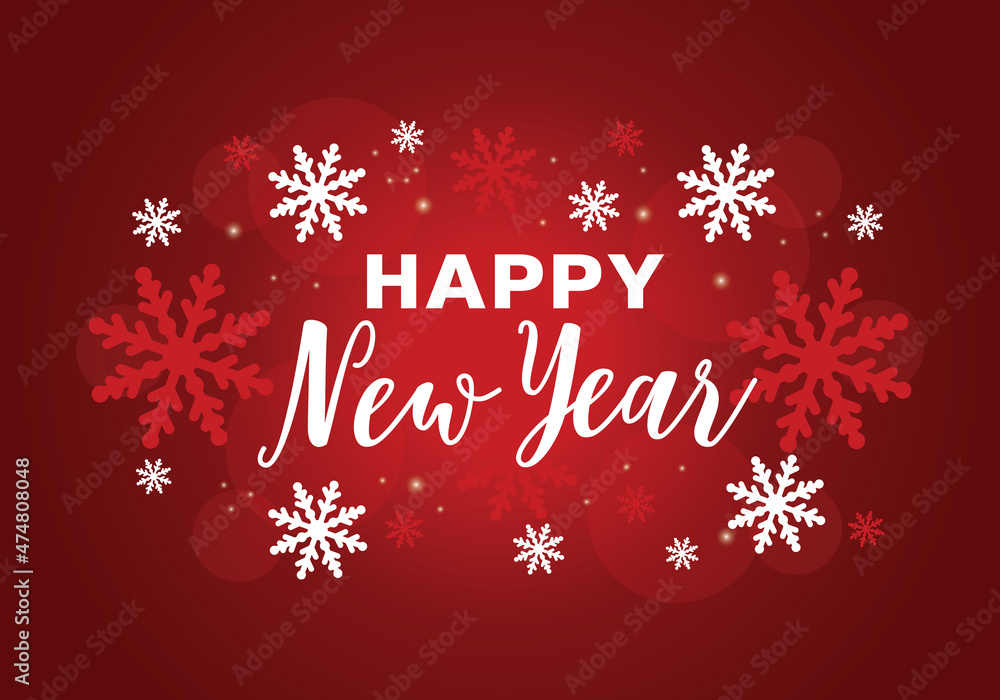 2022 Happy New Year card with christmas festive elements. 2022 Happy New Year card with christmas festive elements.