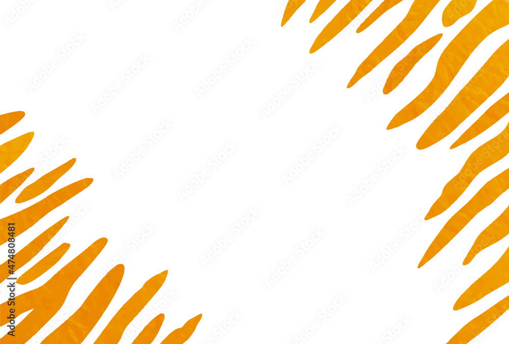 虎柄の葉書テンプレート カラーイラスト Stock Vector Adobe Stock