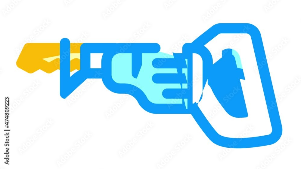 reciprocating saw tool animated color icon reciprocating saw tool sign. isolated on white background reciprocating saw tool animated color icon reciprocating saw tool sign. isolated on white background