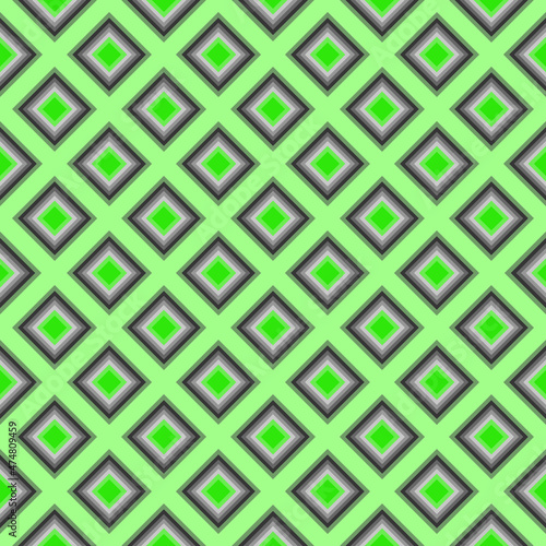 Diamond shape or square repeating pattern, green colour