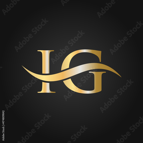 Letter IG Logo Design Template. IG, I G Letter Logo Modern, Flat, Minimalist, Business, Company Sign