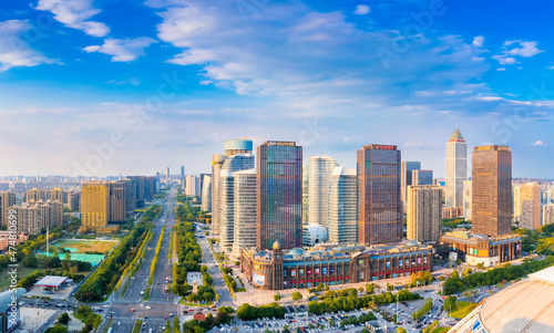Urban environment of Nantong Central Business District  Jiangsu Province