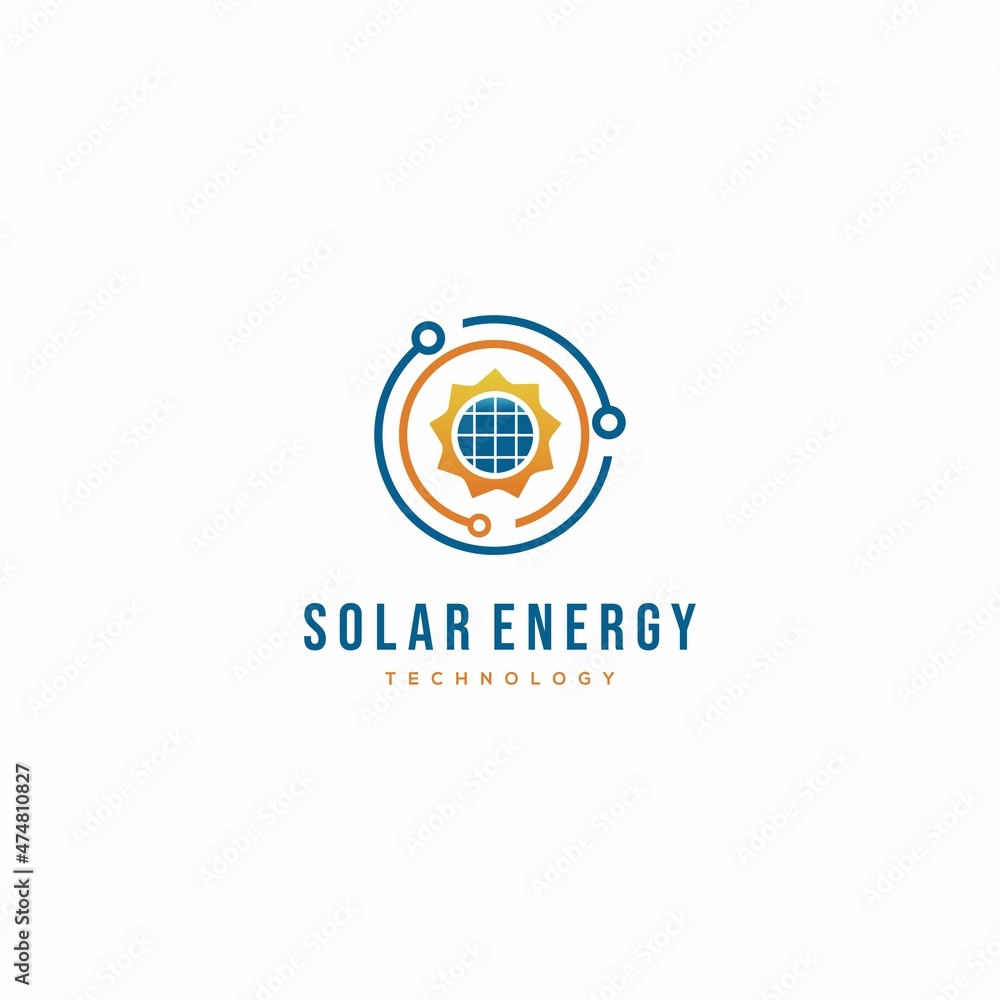Fototapeta premium solar energy logo design modern concept. sun power logo design icon template 