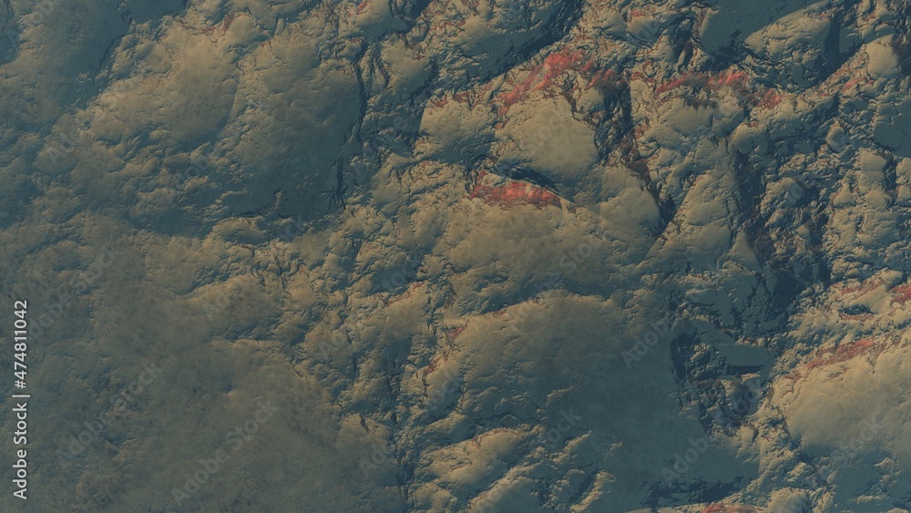 Fototapeta premium abstract cosmic texture, beautiful alien planet in far space, detailed planet surface, abstract aerial view, abstract texture, science fiction, cosmic landscape