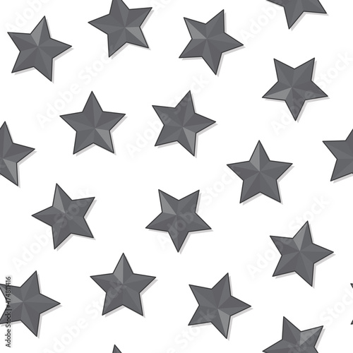 Stars Seamless Pattern On A White Background. Black Star Theme Vector Illustration