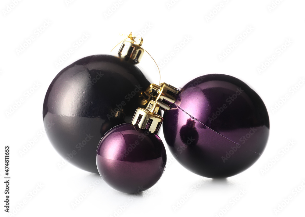 Bright Christmas balls isolated on white background Bright Christmas balls isolated on white background