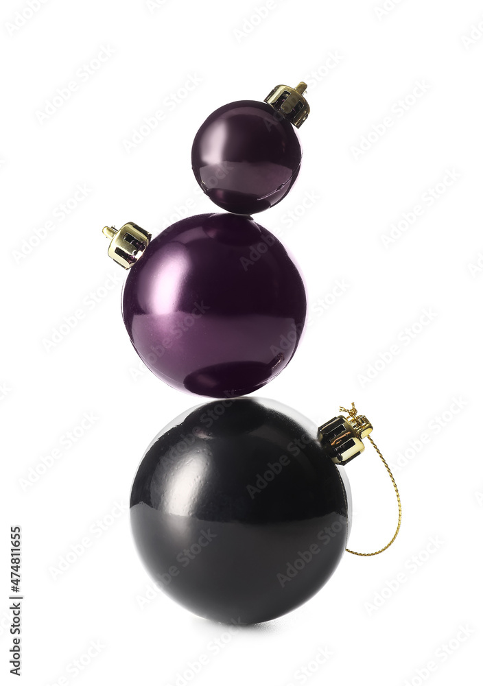 Bright Christmas balls isolated on white background Bright Christmas balls isolated on white background