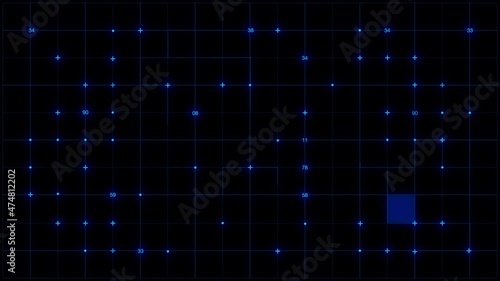 Digital and technology background video material.  Blue version.