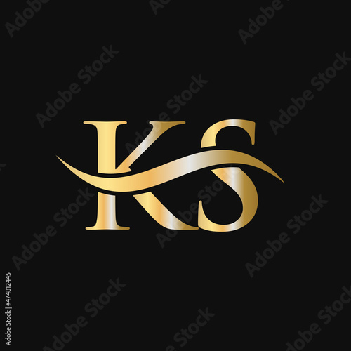 Letter KS Logo Sign Design Template. KS, K S Letter Logo Modern, Flat, Minimalist, Business, Company Template