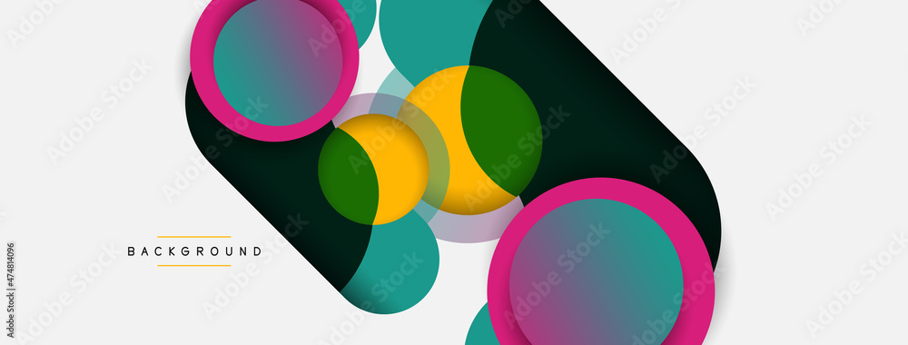 Circle and round shapes abstract background. Vector illustration for wallpaper banner background or landing page Circle and round shapes abstract background. Vector illustration for wallpaper banner background or landing page