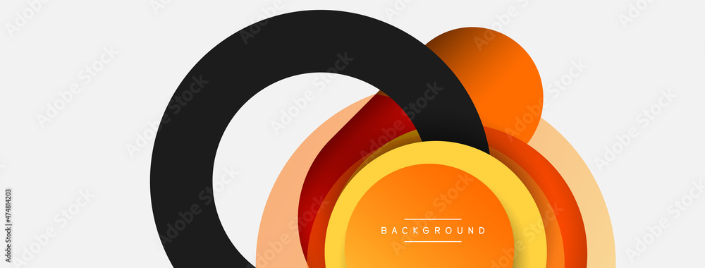 Creative geometric wallpaper. Minimal abstract background. Circles composition vector illustration for wallpaper banner background or landing page Creative geometric wallpaper. Minimal abstract background. Circles composition vector illustration for wallpaper banner background or landing page