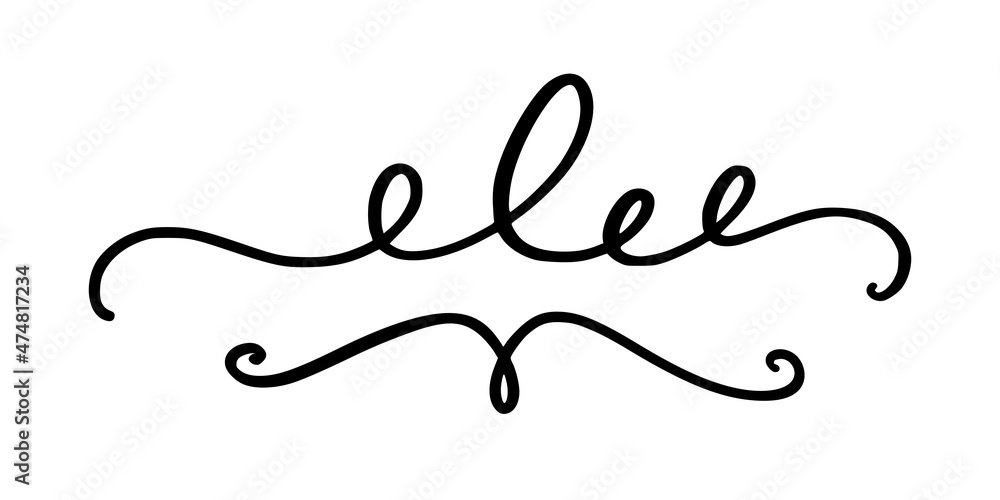 Squiggle and swirl lines. Set of hand drawn calligraphic swirls. Vector illustration in doodle style Squiggle and swirl lines. Set of hand drawn calligraphic swirls. Vector illustration in doodle style