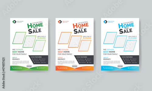 Unique Modern real estate flyer for real estate business and property flyer for sale promotion